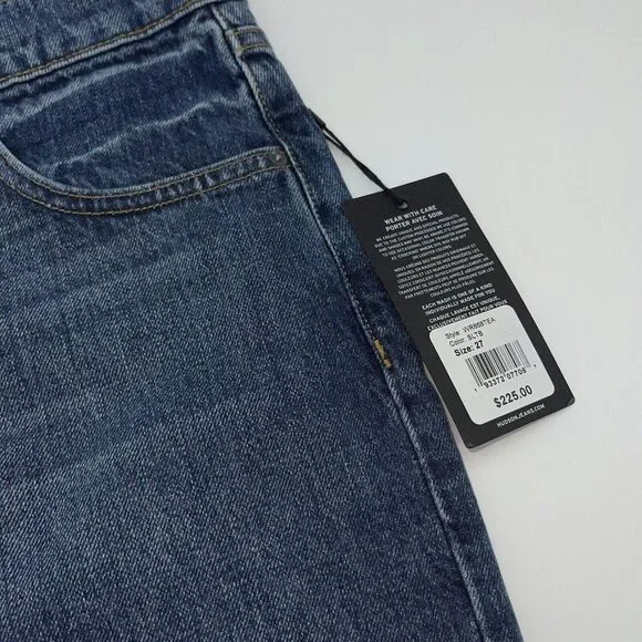 HUDSON Skirt Womens 27 Jeans Split Jean Denim Blue Black Mini Skirt $225 New - Picture 8 of 9